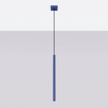 Lámpara suspendida por cable PASTELO 1xG9/8W/230V azul