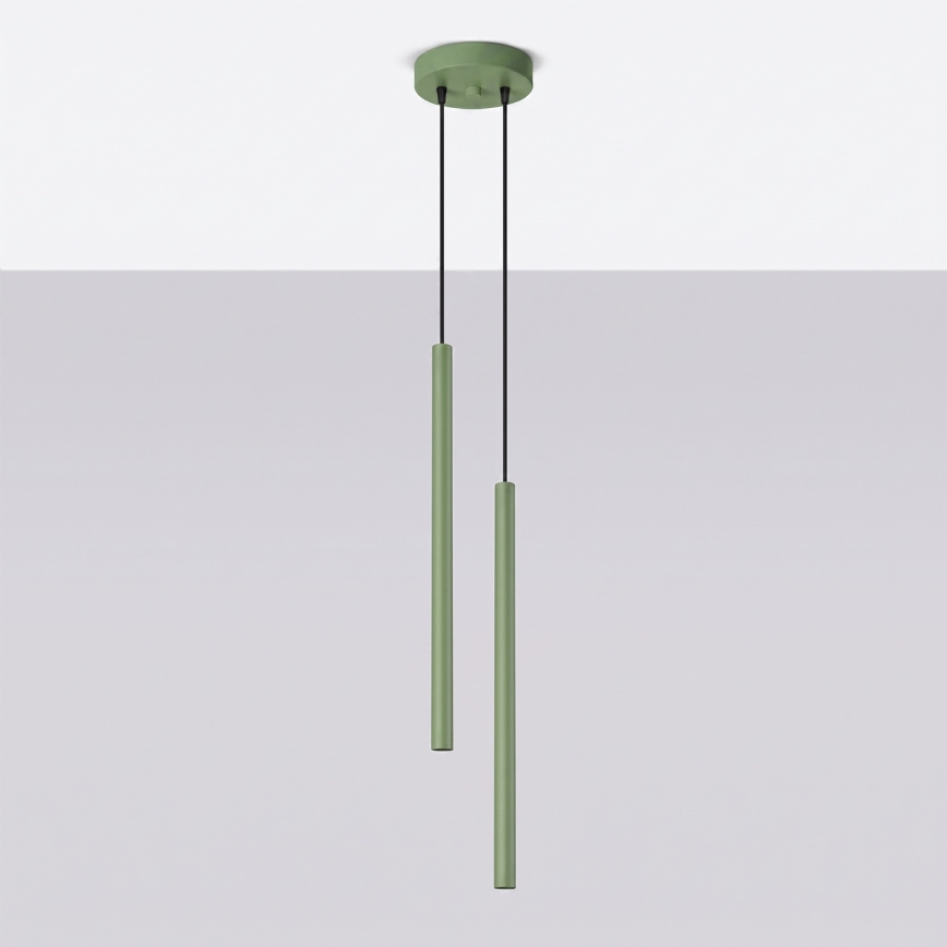 Lámpara colgante con cable PASTELO 2xG9/8W/230V verde