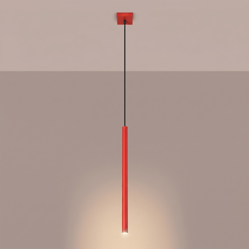 Lámpara colgante con cable PASTELO 1xG9/8W/230V roja