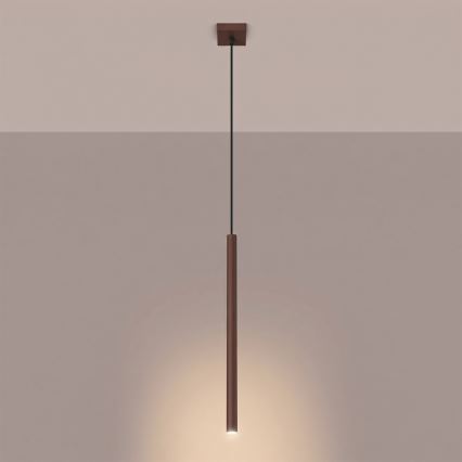 Lámpara colgante con cable PASTELO 1xG9/8W/230V marrón