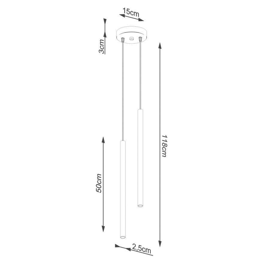Lámpara colgante con cable PASTELO 2xG9/8W/230V azul