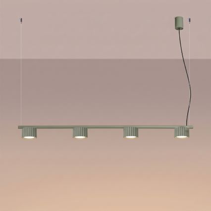 Lámpara colgante con cable AURA 4xGX53/10W/230V verde