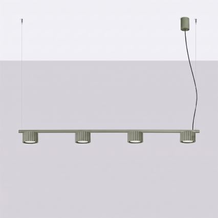 Lámpara colgante con cable AURA 4xGX53/10W/230V verde