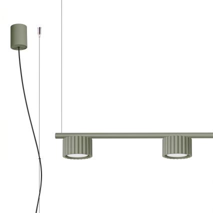 Lámpara colgante con cable AURA 4xGX53/10W/230V verde