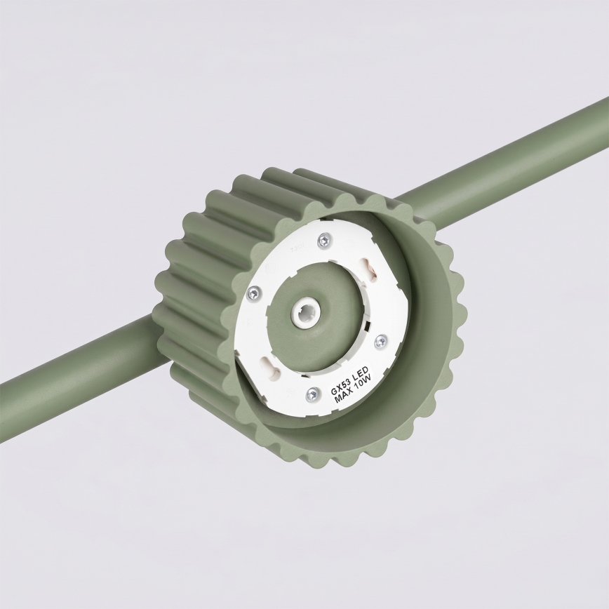 Lámpara colgante con cable AURA 4xGX53/10W/230V verde