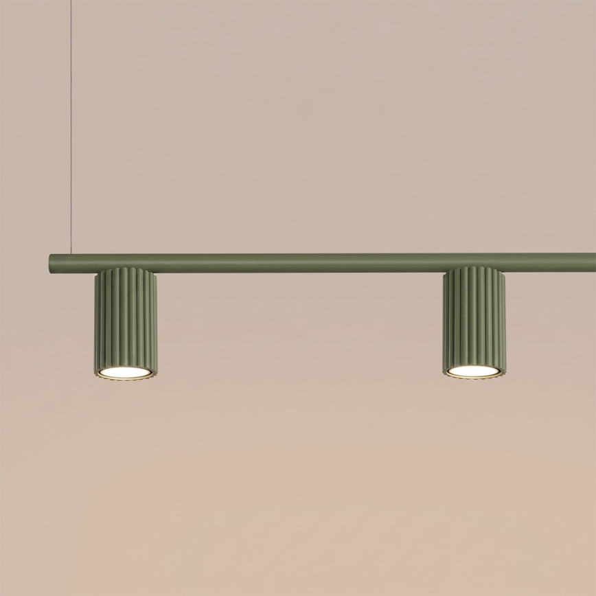 Lámpara colgante con cable KARBON 4xGU10/10W/230V verde