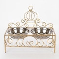 Soporte con dos cuencos de acero inoxidable