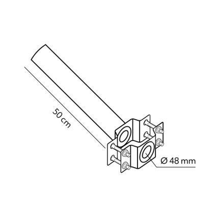 Soporte de montaje BASE para iluminación exterior, diámetro 48 mm, negro