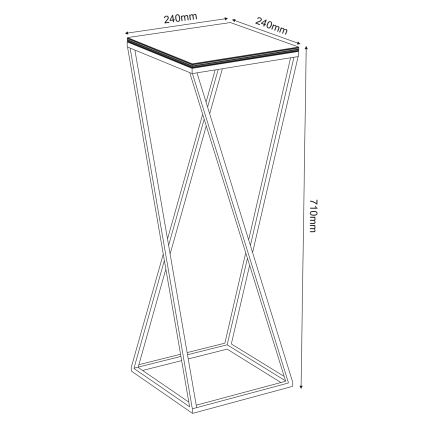 Soporte para flores 70x24 cm negro