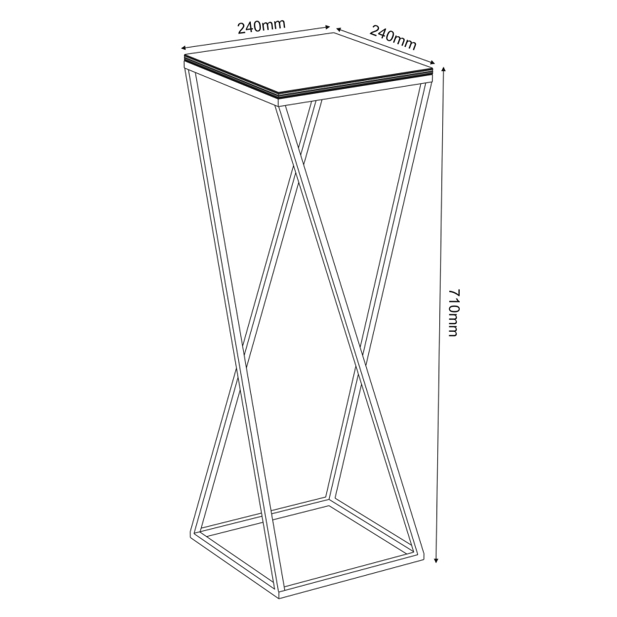 Soporte para flores 70x24 cm negro
