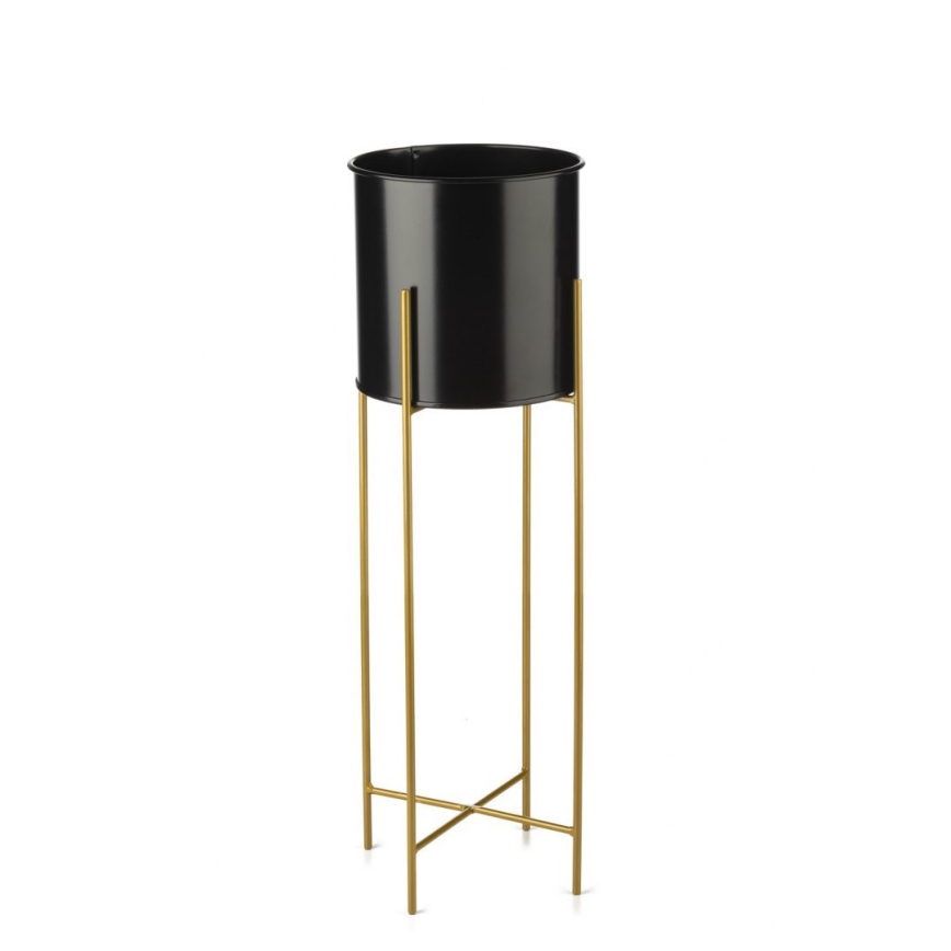 Soporte para plantas 75x17 cm negro/dorado