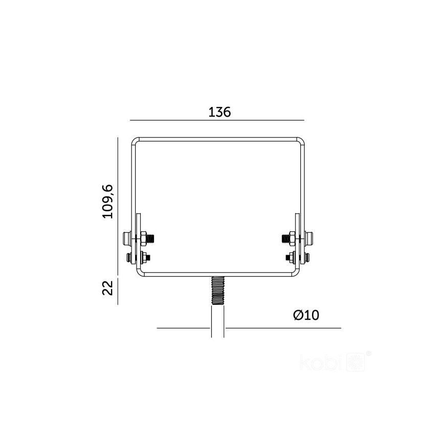 Soporte para luminaria industrial HIGHBAY, color negro