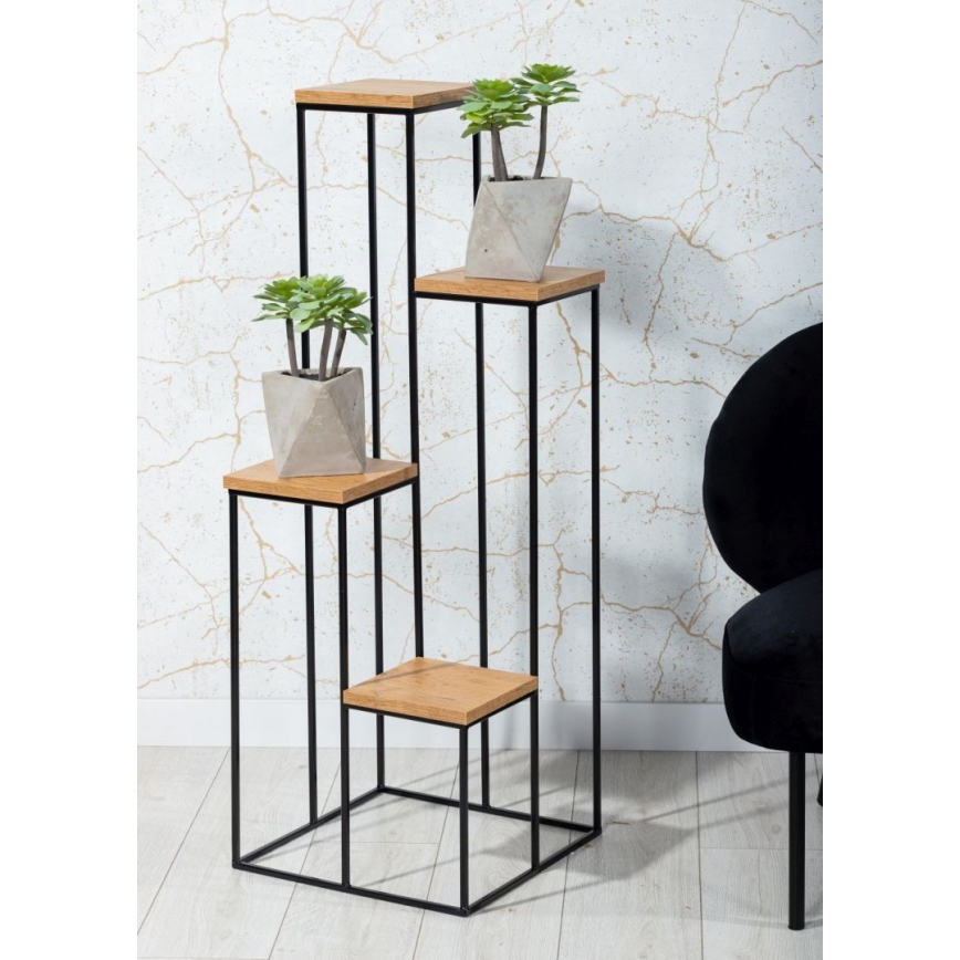 Soporte para plantas 110x40 cm negro/marrón