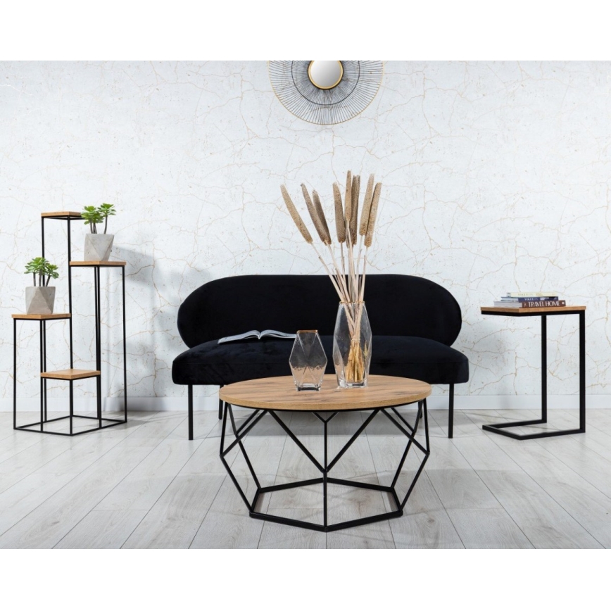 Soporte para plantas 110x40 cm negro/marrón