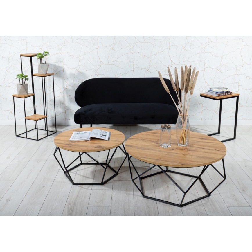 Soporte para plantas 110x40 cm negro/marrón