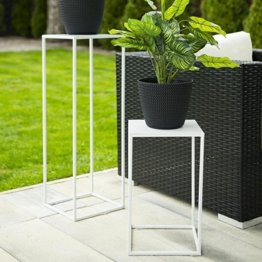 Soporte para flores 40x24 cm blanco