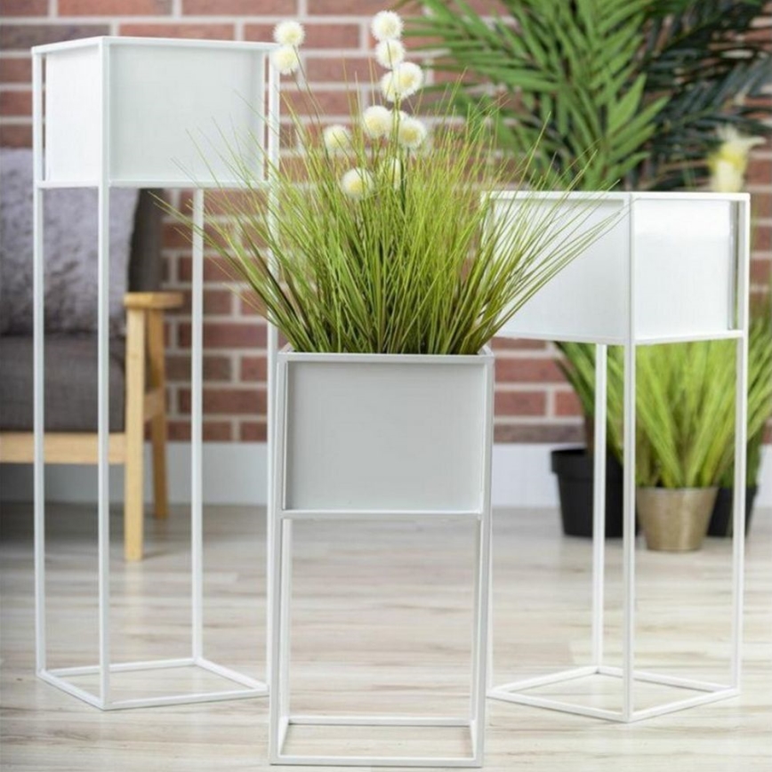 Soporte para plantas 70x24 cm blanco