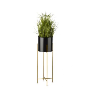 Soporte para plantas 75x17 cm negro/dorado