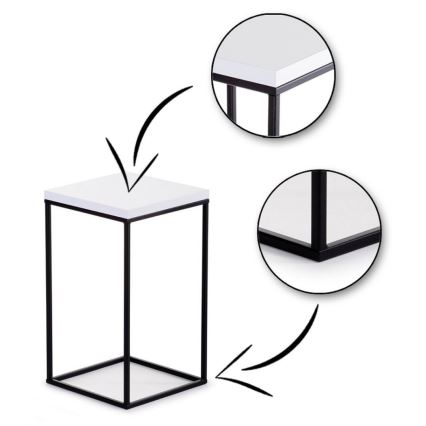 Soporte para plantas BASICLOFT 40x24 blanco/negro