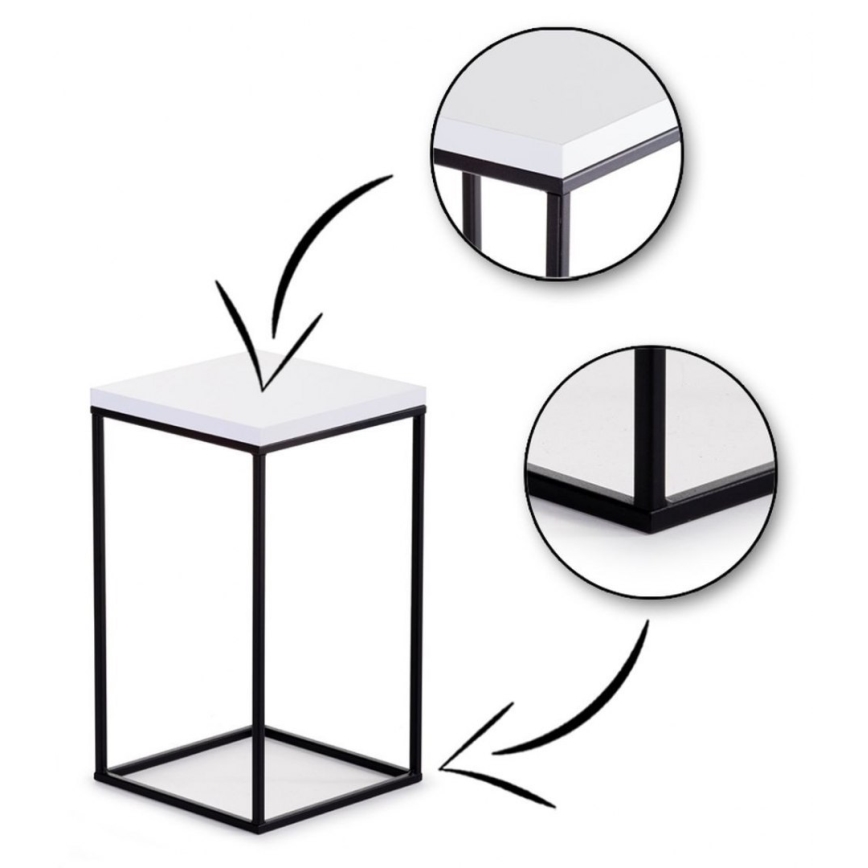 Soporte para plantas BASICLOFT 40x24 blanco/negro