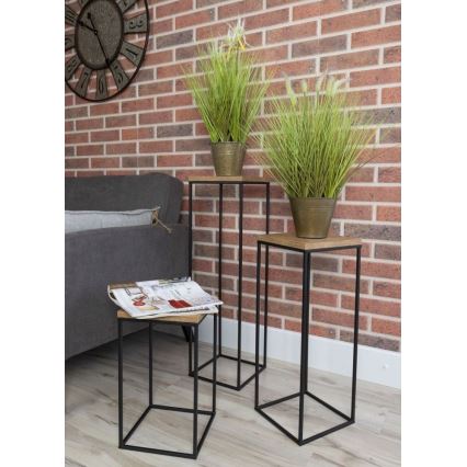 Soporte para plantas BASICLOFT 40x24 negro/marrón
