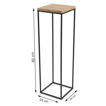 Soporte para plantas BASICLOFT 80x24 negro/marrón