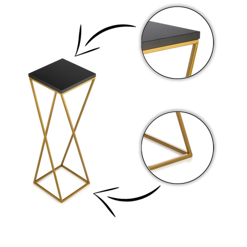 Soporte para plantas LOFT 70x24 cm dorado/negro