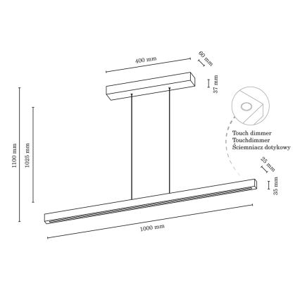 Lámpara colgante LED regulable SMAL LED/15W/230V, roble
