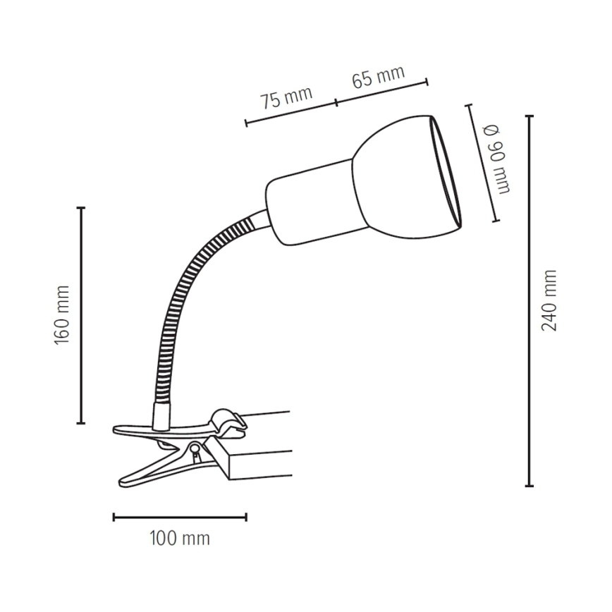 Lámpara flexible con pinza SVENDA 1xE27/60W/230V roble/gris