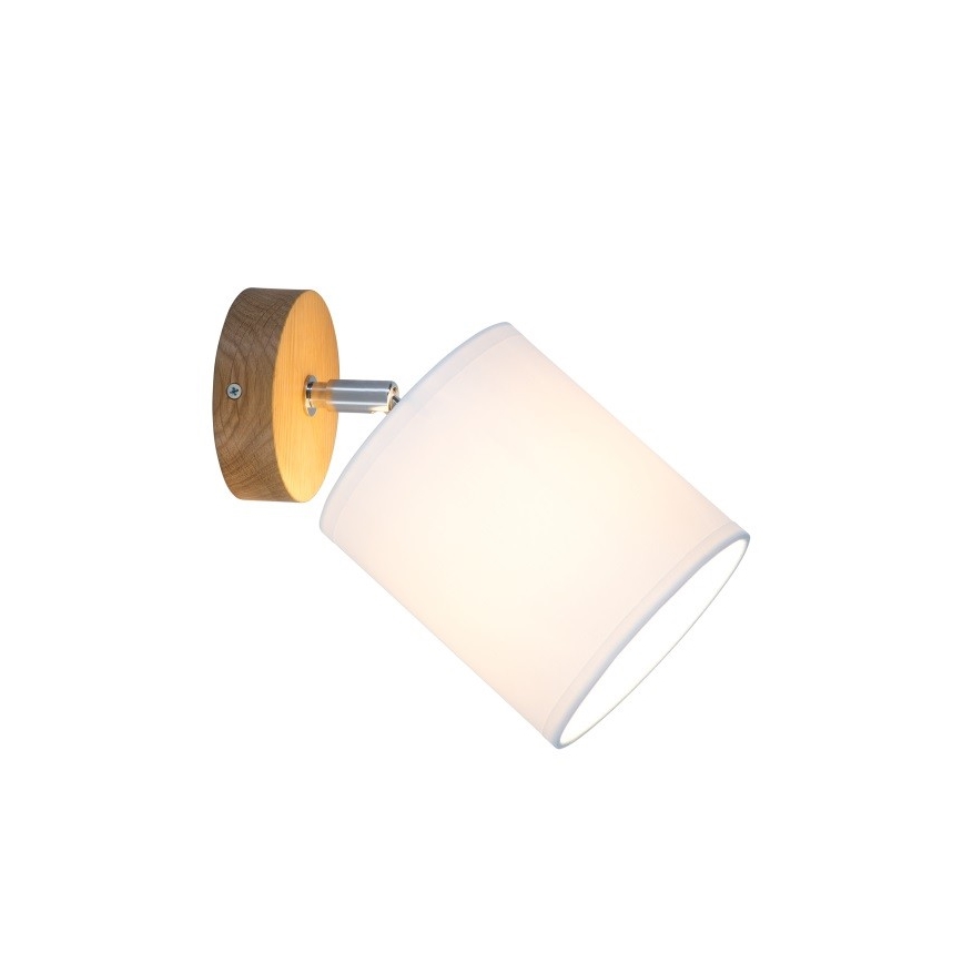 Aplique de pared orientable APRILLIA 1xE27/25W/230V roble/blanco