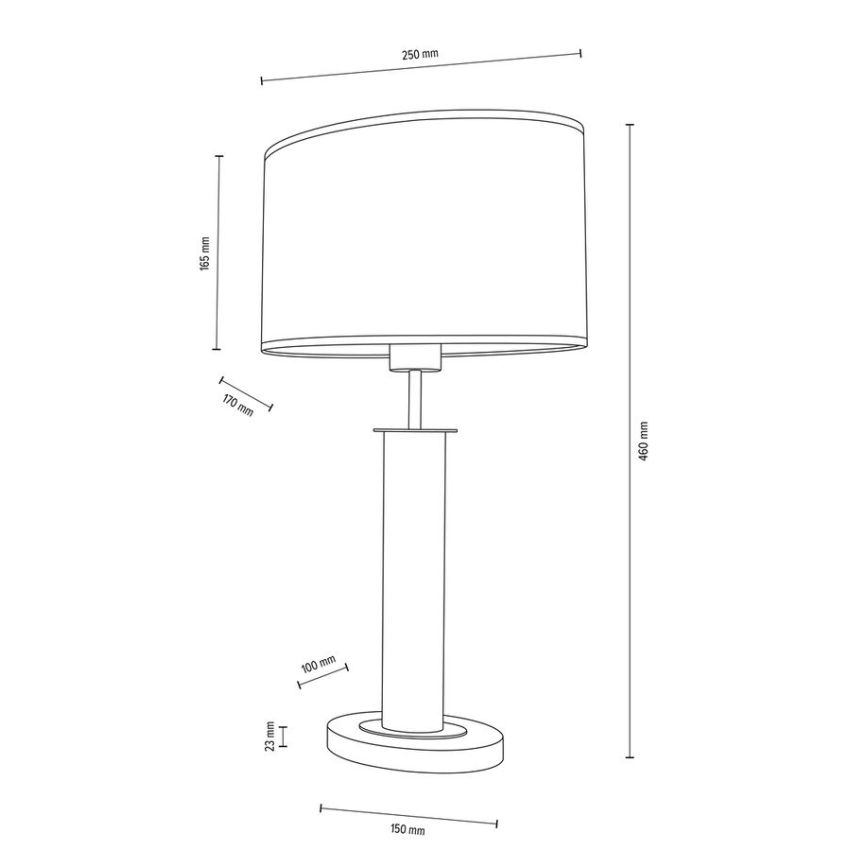 Lámpara de mesa MERCEDES 1xE27/40W/230V 46 cm blanca/roble