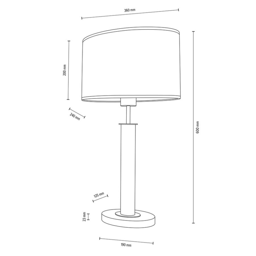 Lámpara de mesa MERCEDES 1xE27/40W/230V 60 cm crema/roble