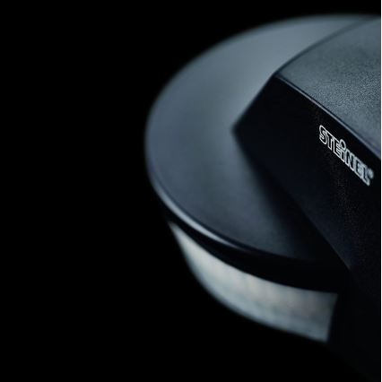 STEINEL 034979 - Sensor de movimiento para exterior SenslQ S negro IP54 + control remoto