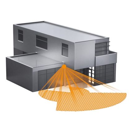 STEINEL 034979 - Sensor de movimiento para exterior SenslQ S negro IP54 + control remoto