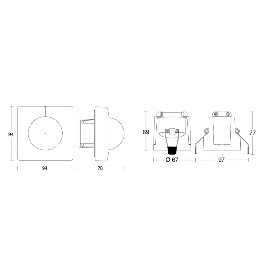 Steinel 079680 - Sensor de movimiento IS 345 KNX cuadrado blanco