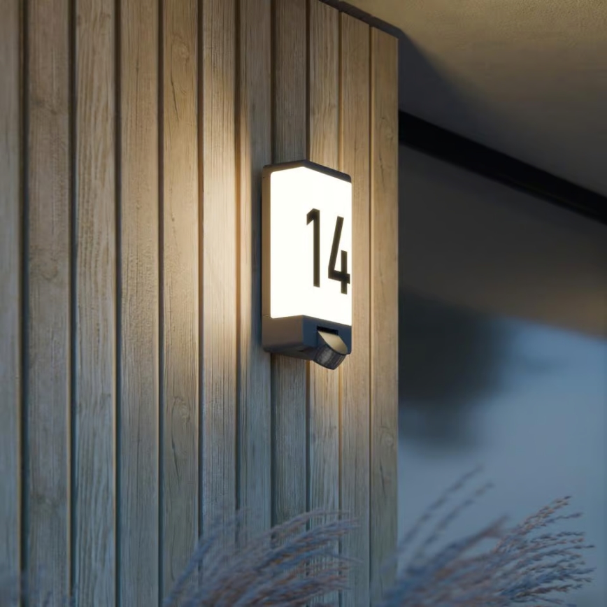 Steinel 094263 - Lámpara para número de casa con sensor 1xE27/15W/230V L 14 S IP44
