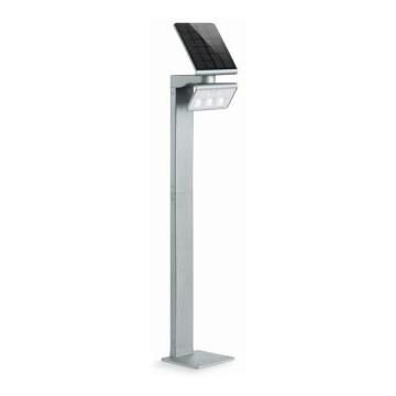 STEINEL 671211 - Proyector LED con sensor solar XSolar GLS 0,5W/LED plata IP44 2500 mAh