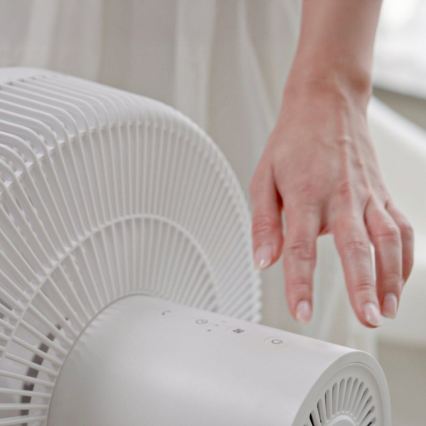 Stylies - Ventilador de pie ANTILA 25W/230V 88 cm blanco + mando a distancia