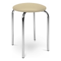 Taburete CHICO 47x41 cm beige/cromo brillante