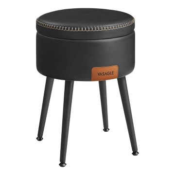 Taburete de cuero CORE negro