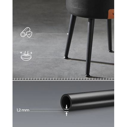 Taburete de cuero CORE negro
