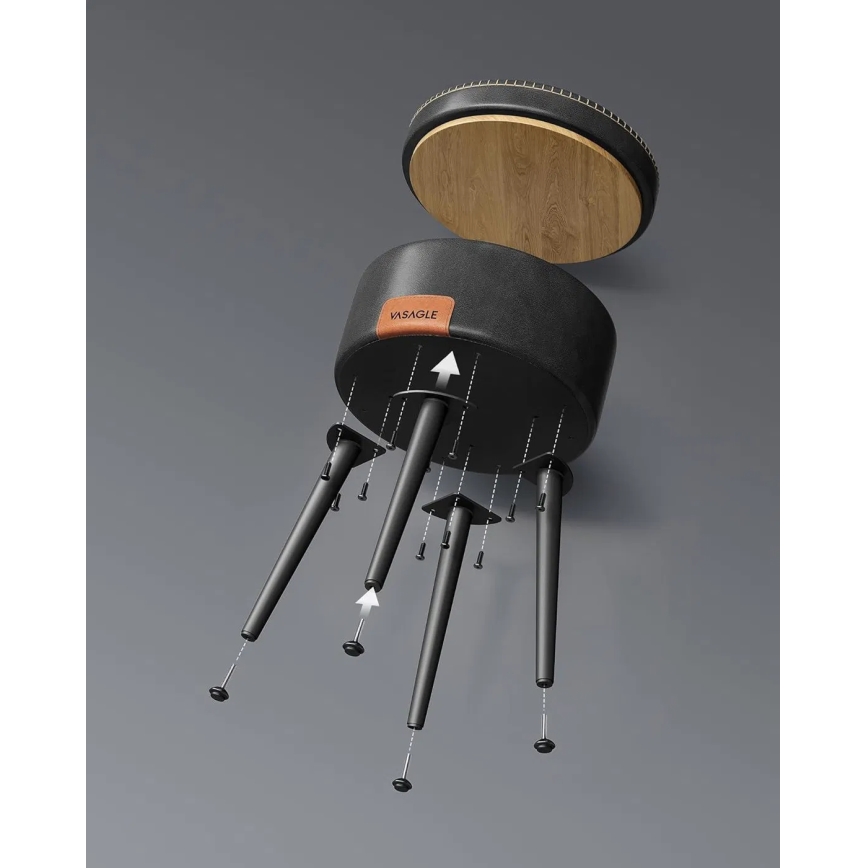 Taburete de cuero CORE negro