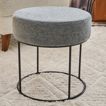 Taburete JAVI, diámetro 40 cm, gris