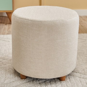 Taburete KIMA, diámetro 40 cm, color crema