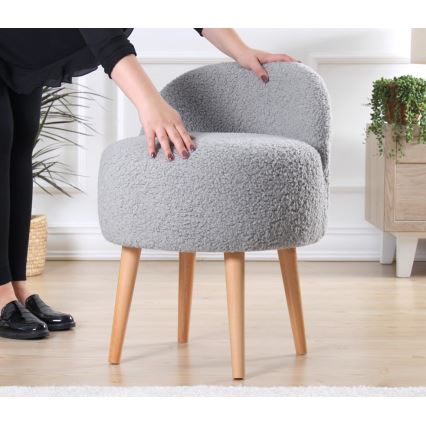 Taburete MIKI, diámetro 46 cm, gris