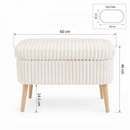 Taburete MOLIS 35x60 cm blanco