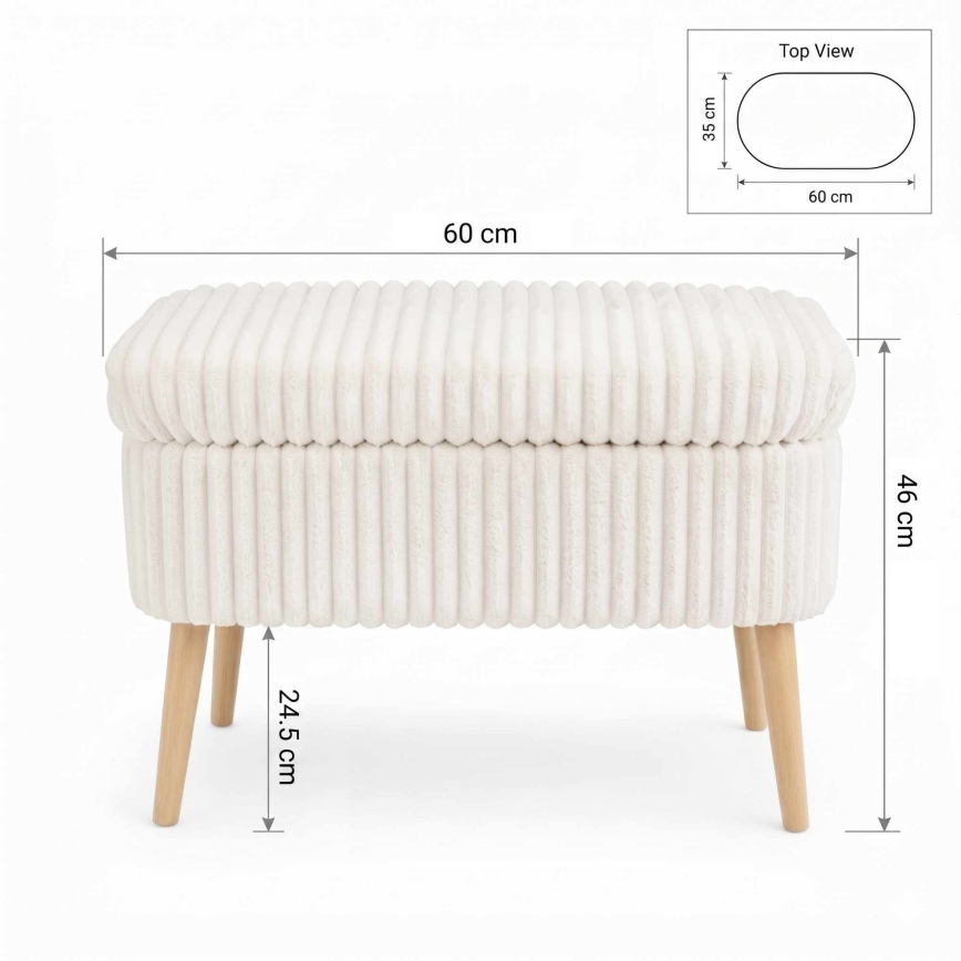 Taburete MOLIS 35x60 cm blanco