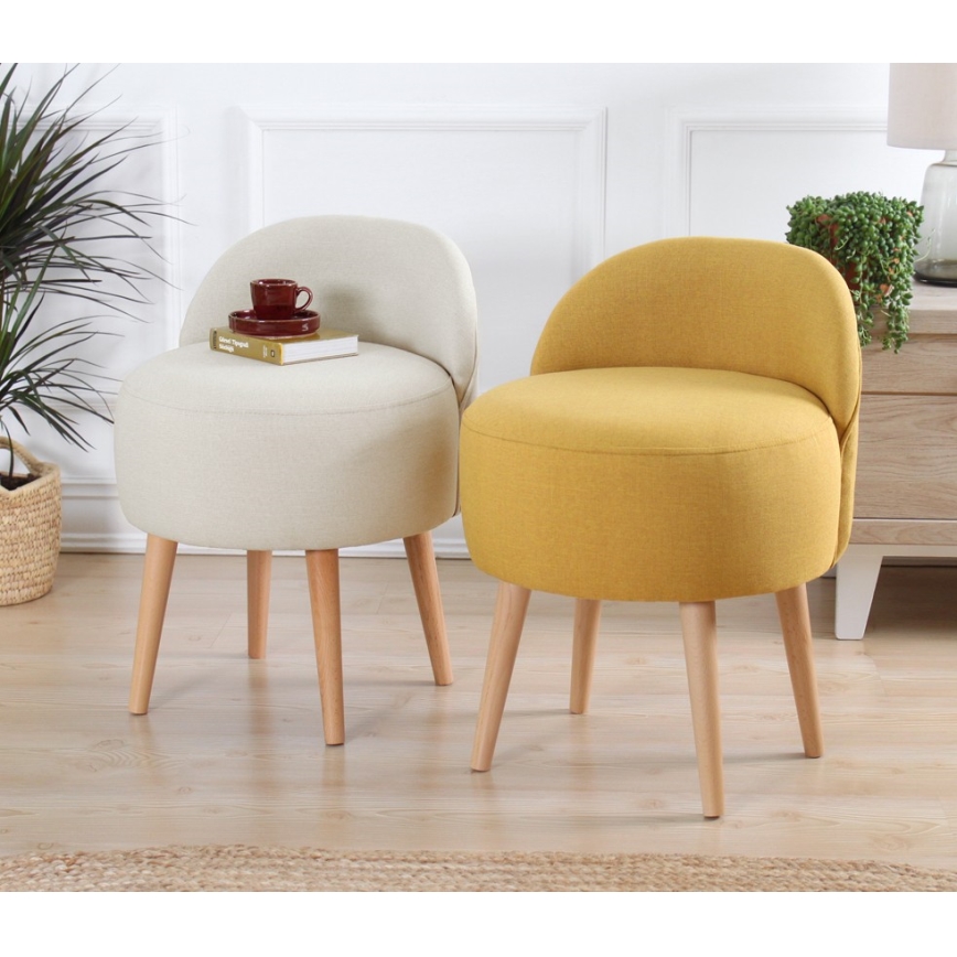 Taburete NIKI Ø 46 cm, amarillo