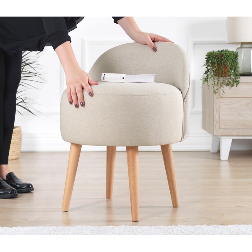 Taburete NIKI Ø 46 cm crema