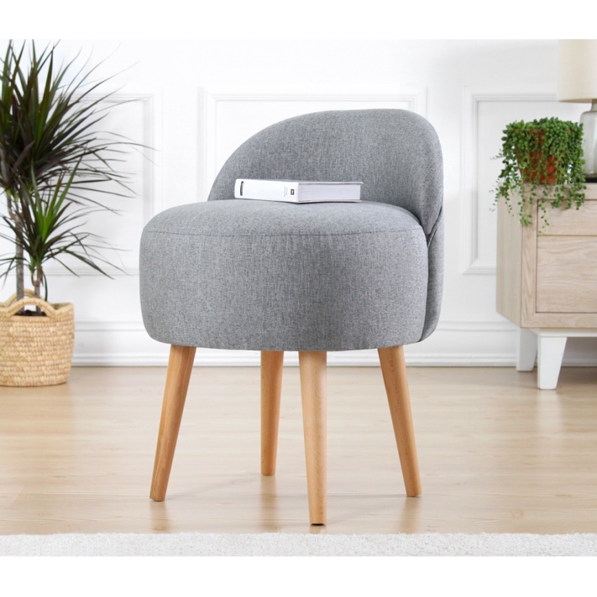 Taburete NIKI — Ø 46 cm, gris